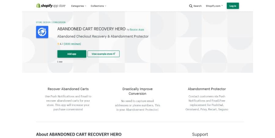 ABANDONED CART RECOVERY HERO Shopify App