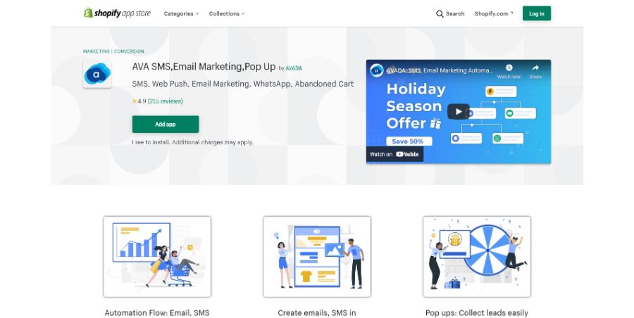 AVA SMS,Email Marketing,Pop Up Shopify App