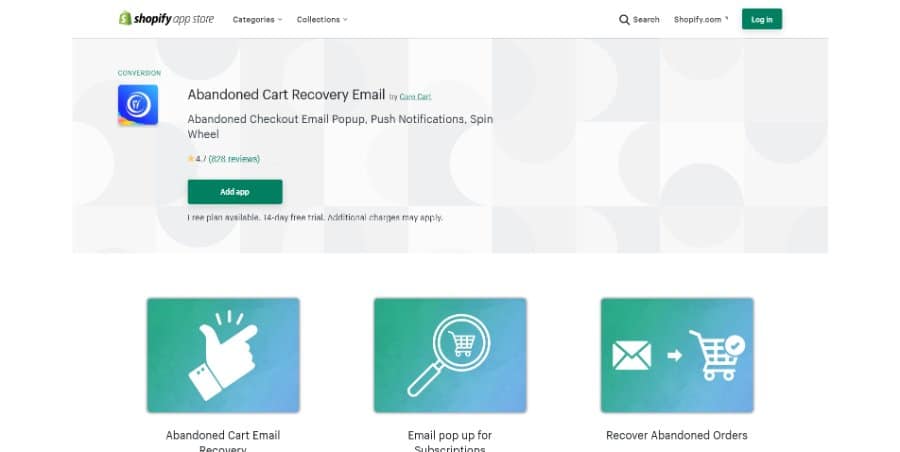 Abandoned Cart Recovery Email Shopify App