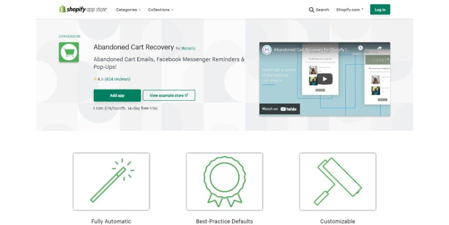 Abandoned Cart Recovery Shopify App