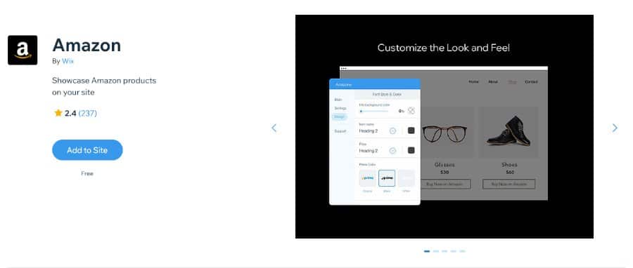 Amazon Wix App