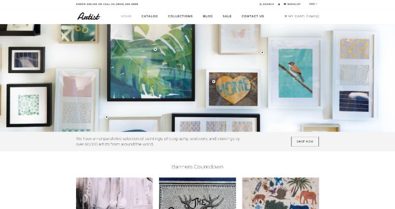 Artist - Art Gallery eCommerce Clean Shopify Theme