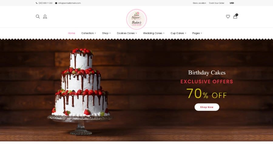 Bakins Shopify Cake Shop, Bakery Theme