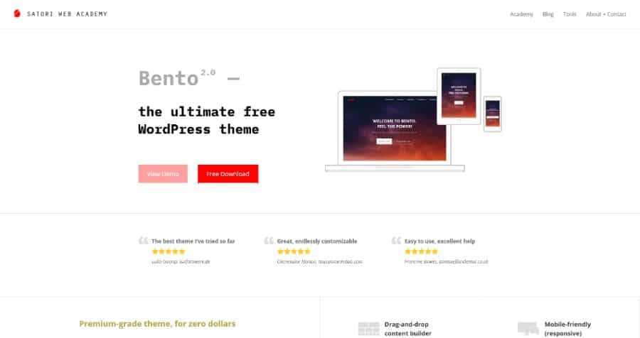 Bento 2.0 WordPress Theme