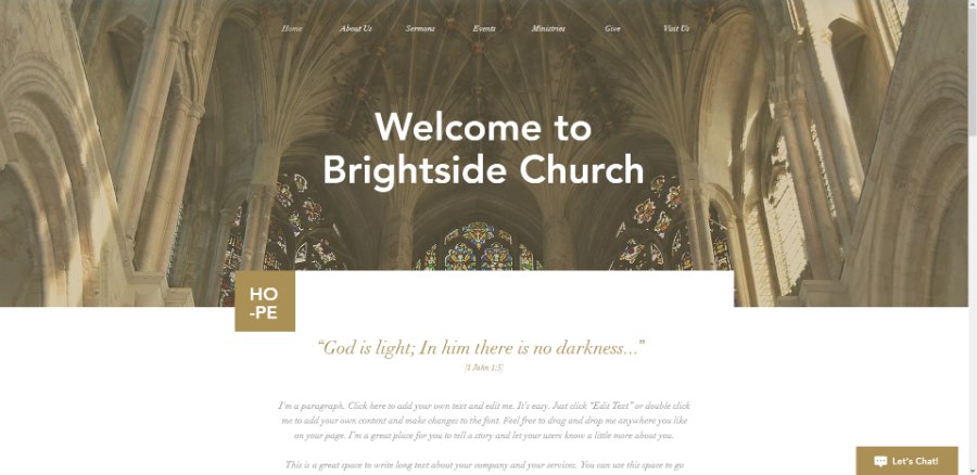 Brightside Church Wix Template