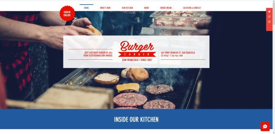 Burger Corner Wix Restaurant Template