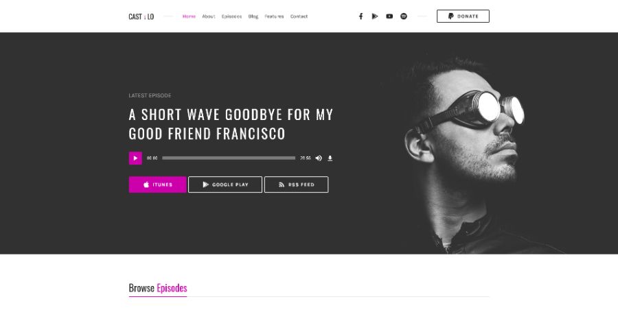 Castilo - Audio Podcast WordPress Theme