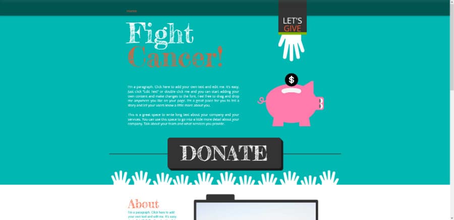 Charity Landing Page Wix Template