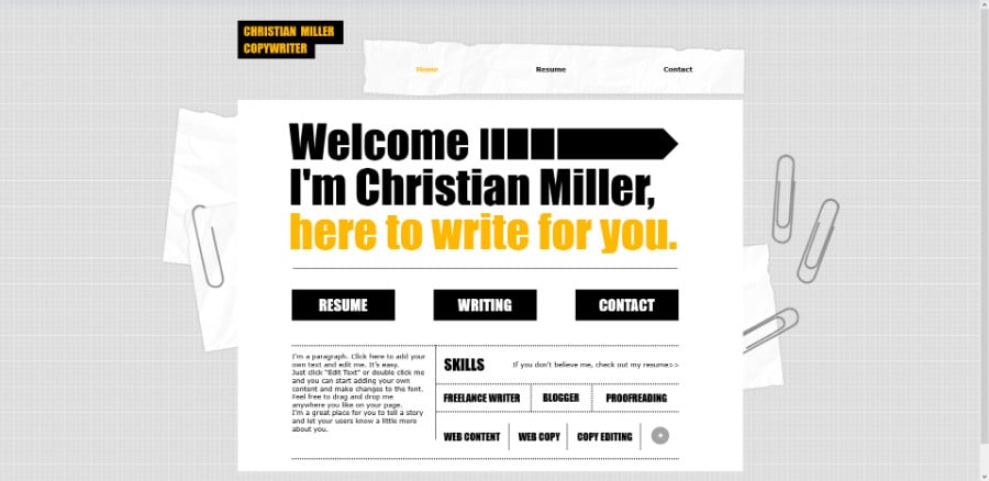 Copywriter Wix Template