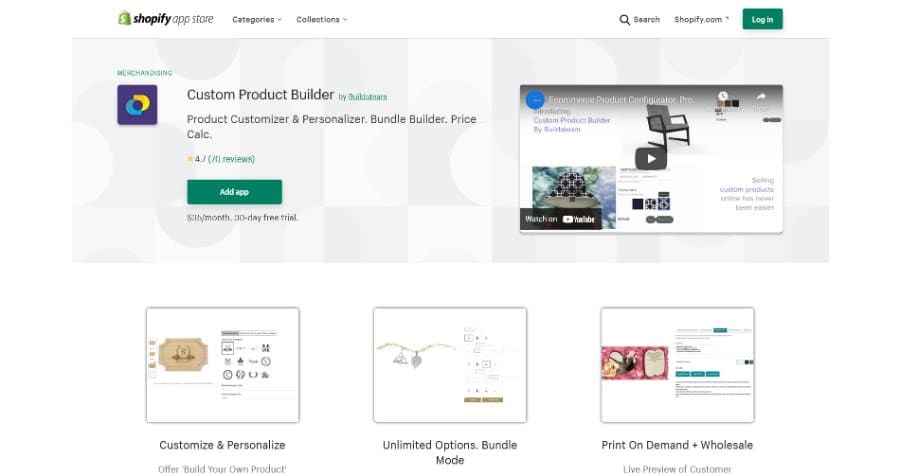Custom Product Builder – Shopify App