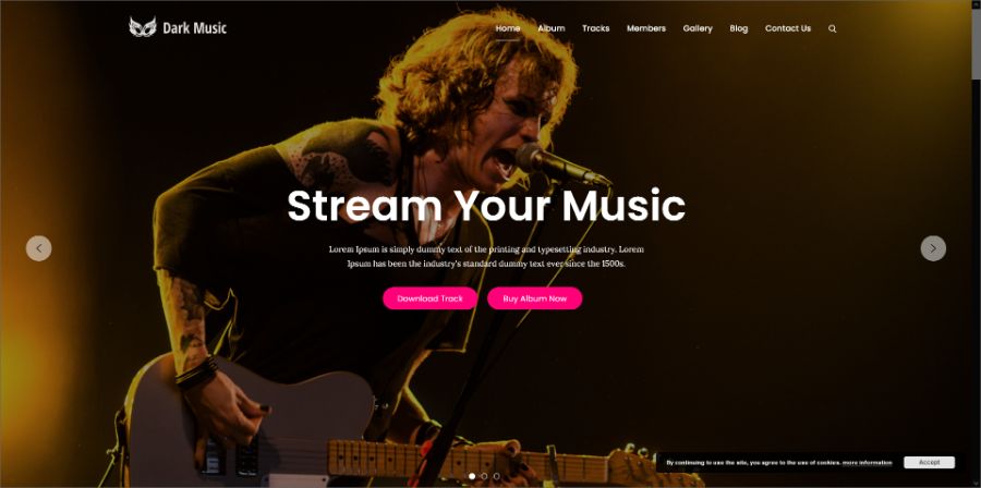 Dark Music WordPress Theme