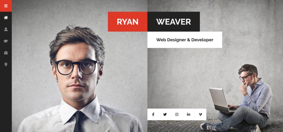 Divergent - Personal Vcard Resume WordPress Theme