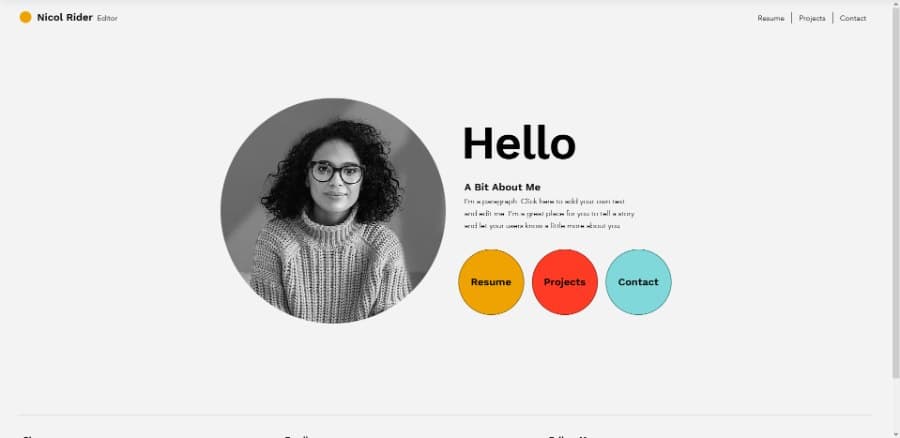 Editor Resume Wix Template