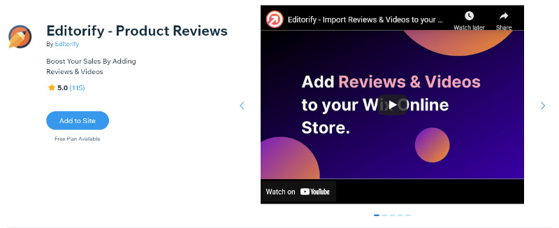 Editorify ‑ Product Reviews Wix App