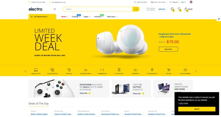 Electro Electronics Store Shopify Theme