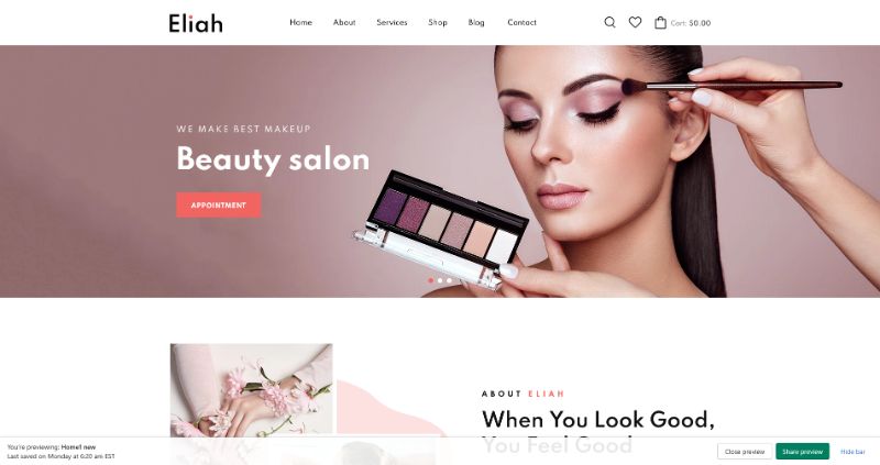 Eliah - Beauty Salon & Cosmetic Shopify Theme