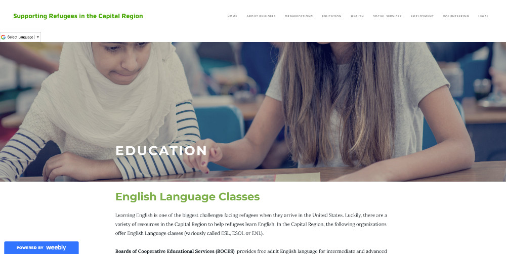 Capital Region Refugee Coalition English Language Classes