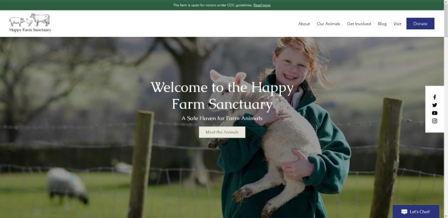 Farm Sanctuary Wix Template