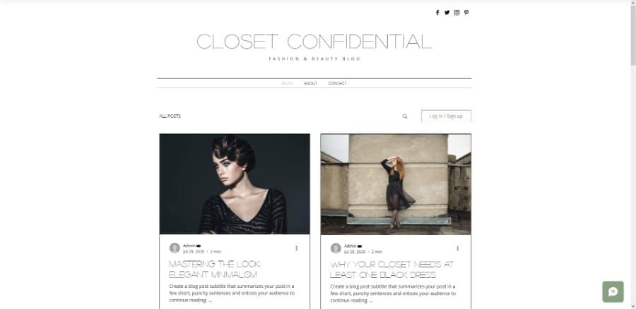 Fashion Blog Wix Template