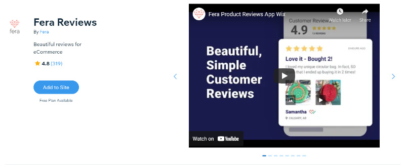 Fera Reviews Wix App