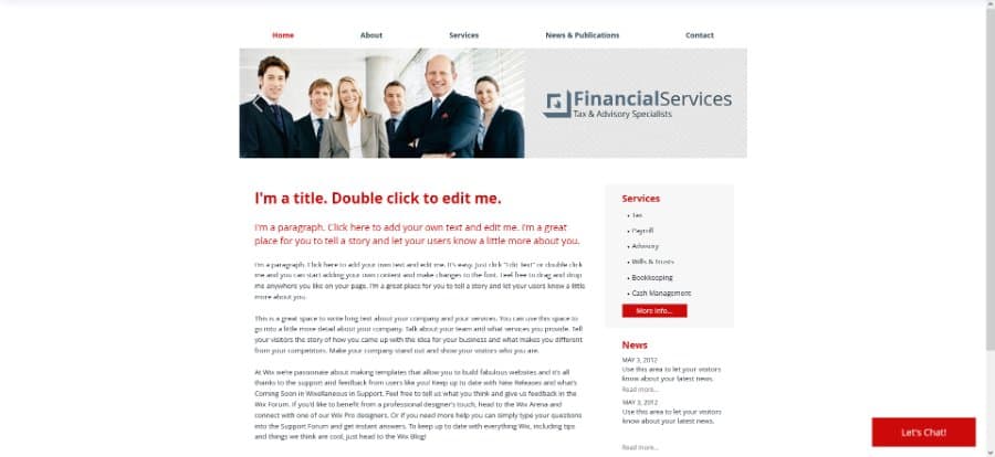 FinancialService Wix Template