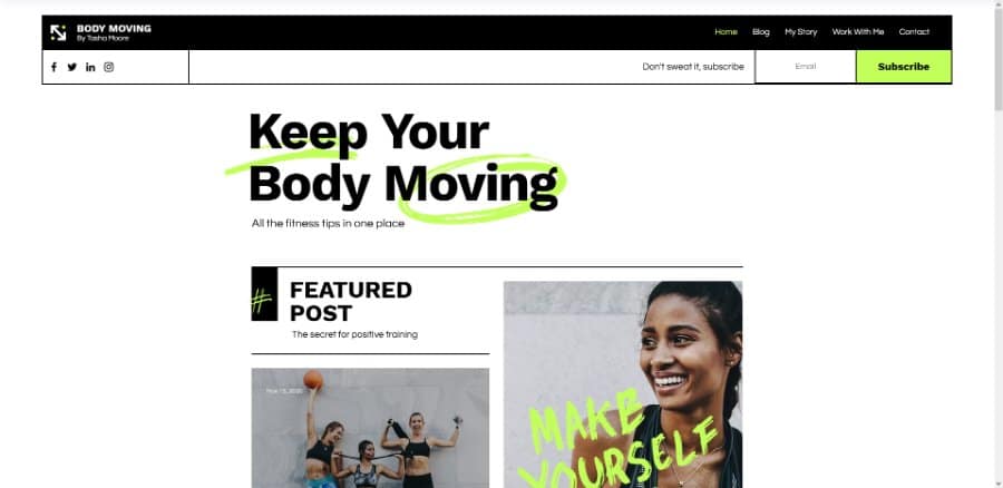 Fitness Blog Wix Template