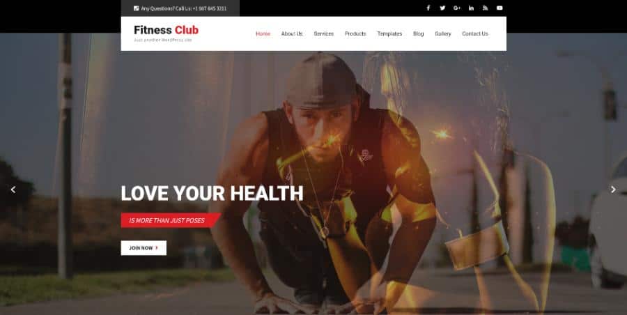 Fitness Club Lite WordPress Theme