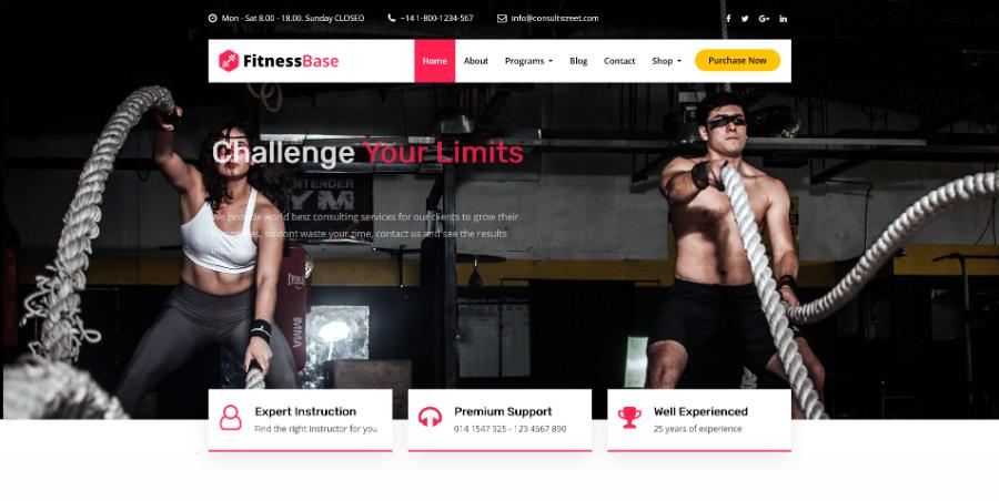 FitnessBase WordPress Theme