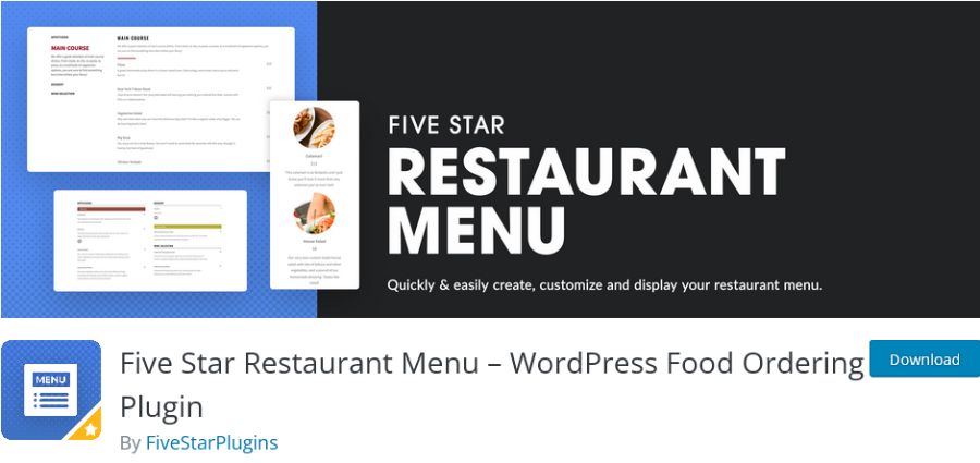 Five Star Restaurant Menu – WordPress Food Ordering Plugin