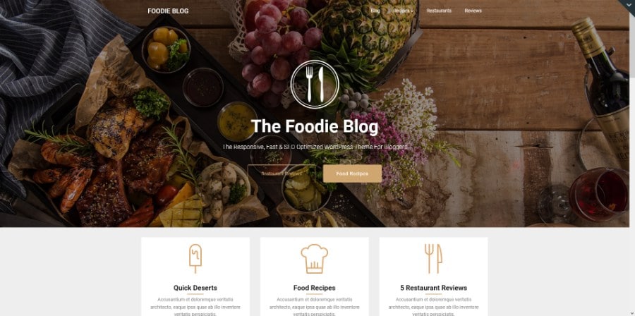 Foodie Blog WordPress Theme