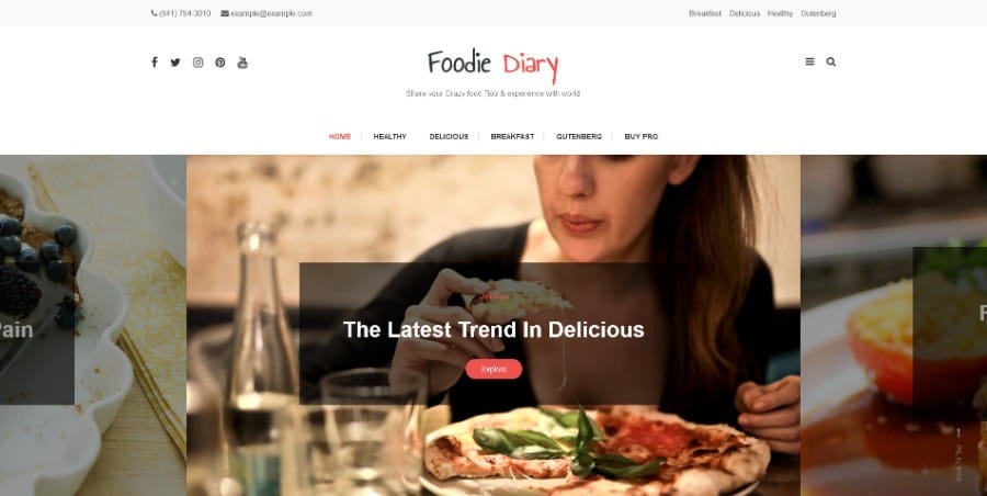 Foodie Diary WordPress Theme