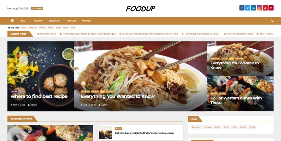 Foodup WordPress Theme