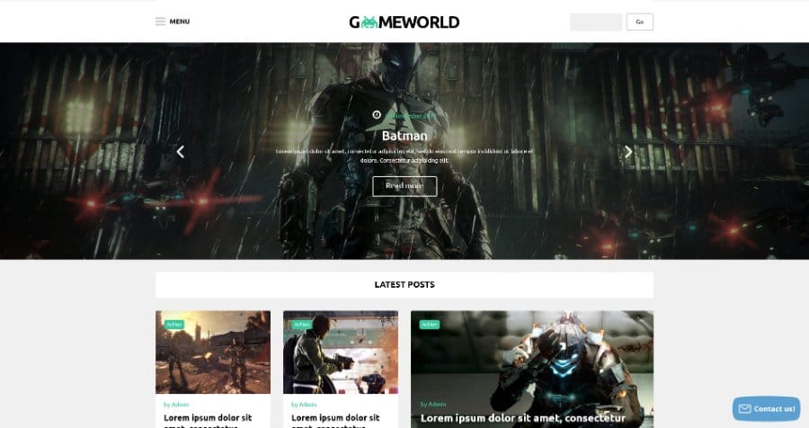 Gameworld WordPress Theme