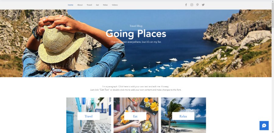 Going Places Wix Template