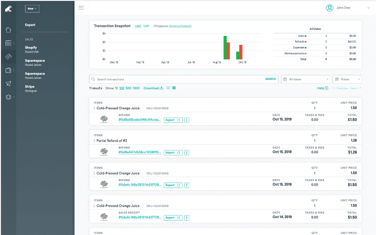 Greenback Itemized Receipts - Squarespace Extensions - Squarespace