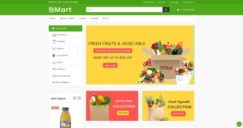 Grocery and Shopping OpenCart 3.X Multistore Theme