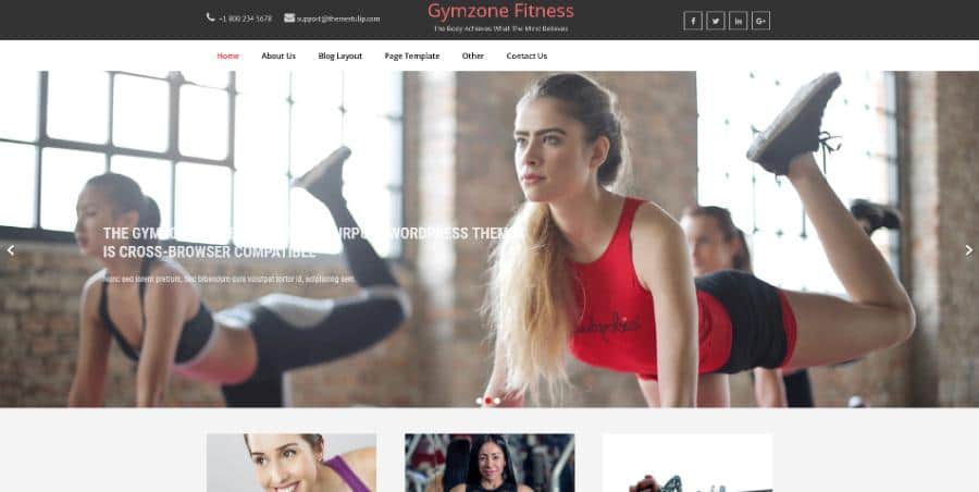 Gymzone Fitness WordPress Theme