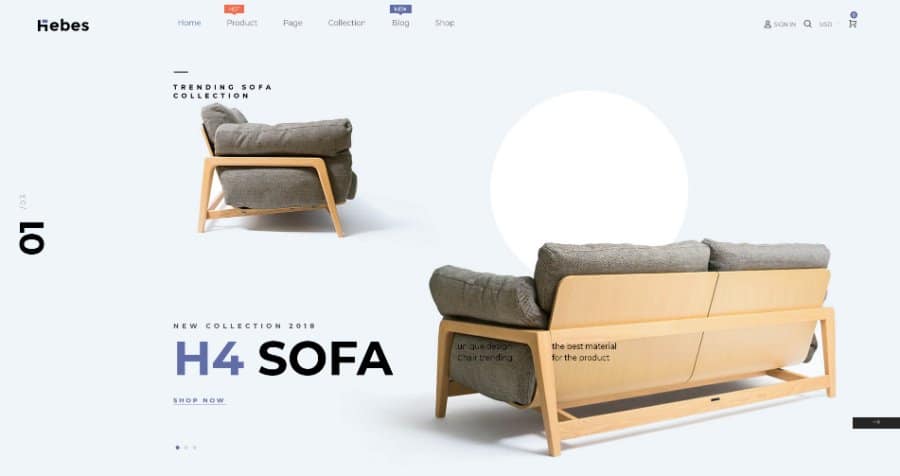 Hebes - Modern Furniture Shopify Theme