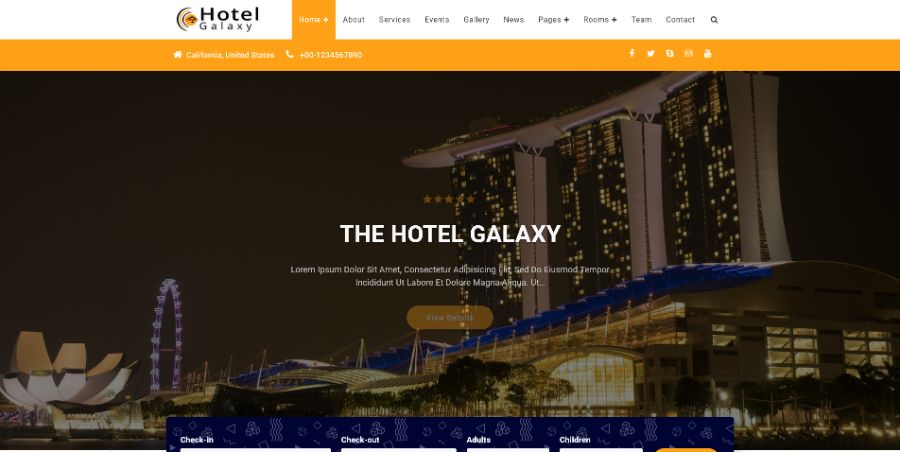 Hotel Galaxy WordPress Theme