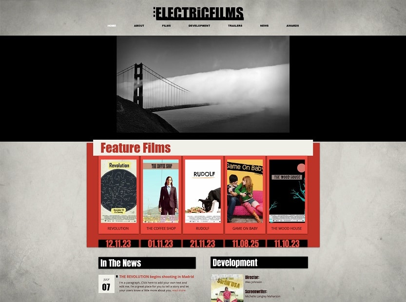Indie Film Company WIX Template