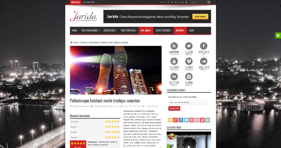 Jarida - Responsive WordPress News, Magazine, Blog