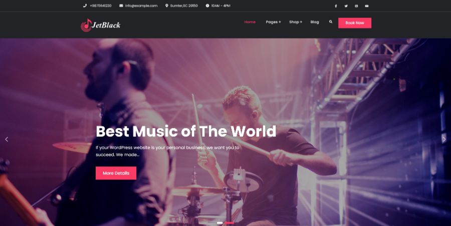 JetBlack Music WordPress Theme