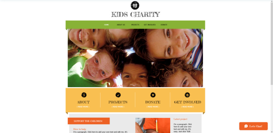 Kids Charity Wix Template