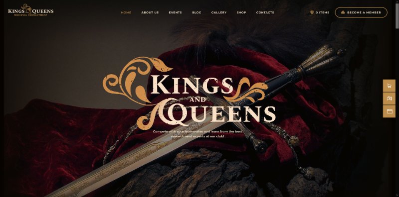 Kings & Queens | Historical War Medieval Reenactment WordPress Theme