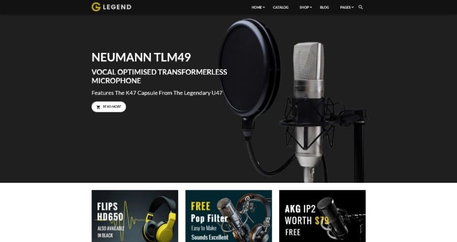 Legend - Multipurpose Responsive Electronics Shopify Theme Microphone