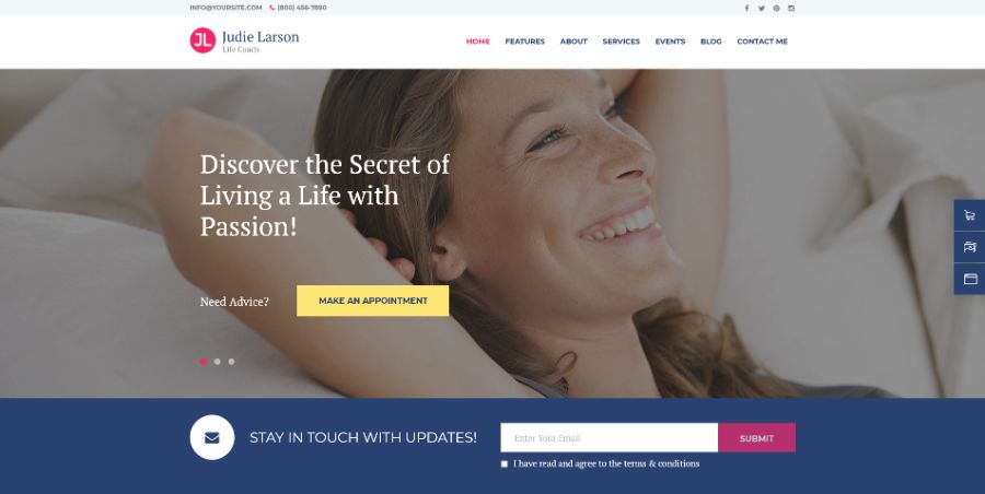 Life Coach and Psychologist Personal WordPress Theme