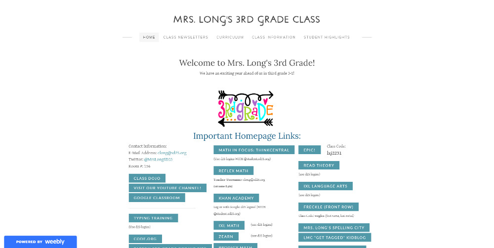 MRS. LONG'S 3RD GRADE CLASS