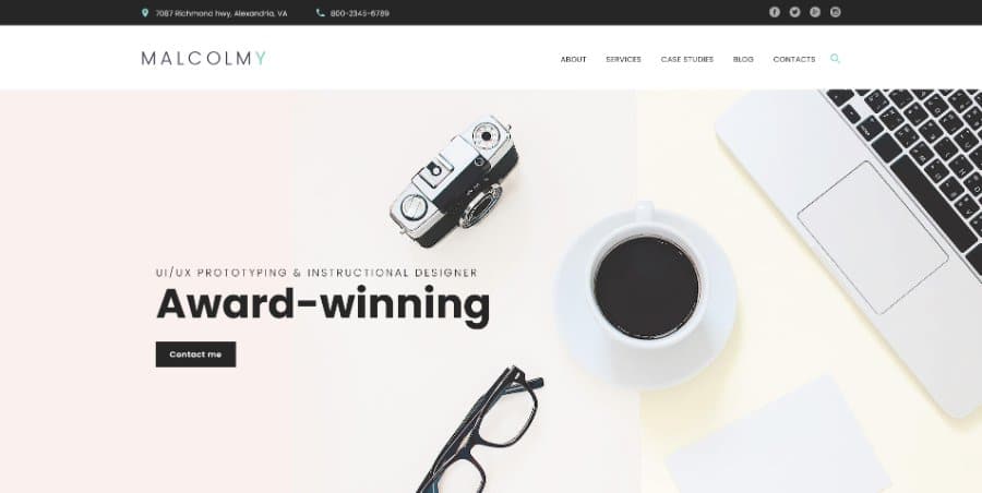 MalcolmY - Freelance Designer Personal Portfolio Lite Free WordPress Theme