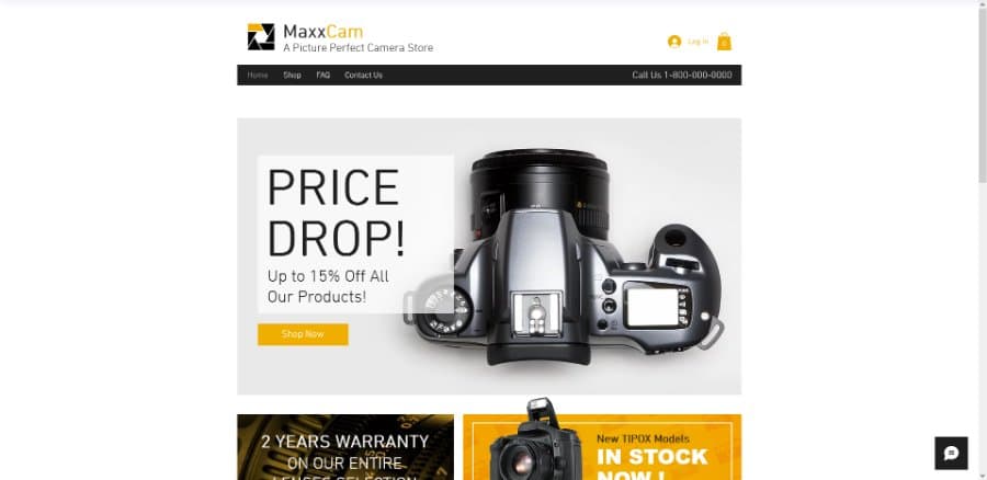 MaxxCam eCommerce Wix Template