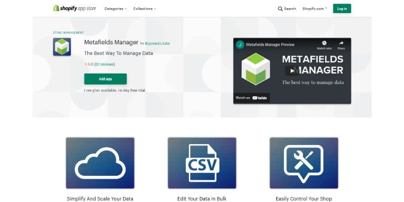Metafields Manager Shopify App
